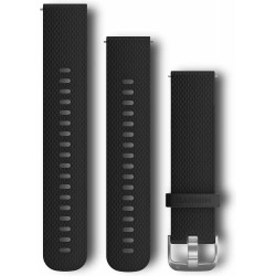 Quick Release Bands (20 mm), Black, silver hardware