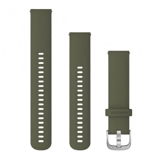 Quick Release Bands (20 mm), Moss, silver hardware