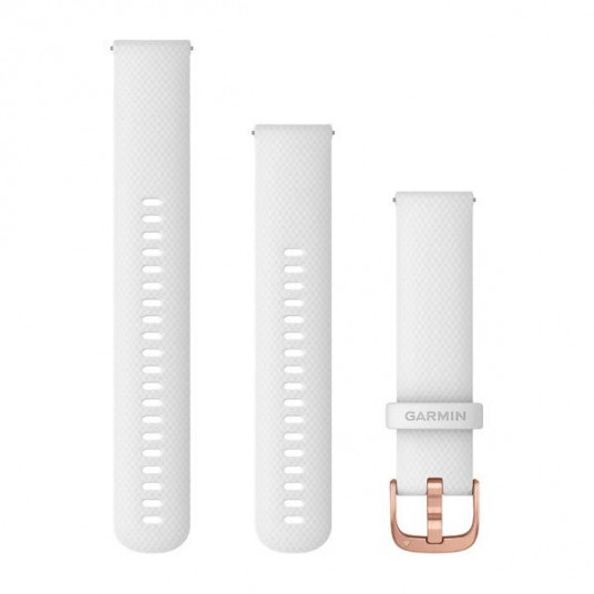 Quick Release Bands (20 mm), White, rose gold hardware