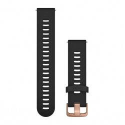 Quick Release Bands (20 mm), Black, rose gold hardware