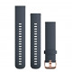 Quick Release Bands (20 mm), Granite blue, rose gold hardware