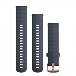 Quick Release Bands (20 mm), Granite blue, rose gold hardware