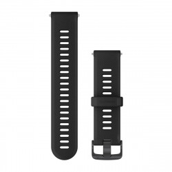 Watch Bands, Black Silicone with Slate Hardware