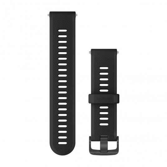 Watch Bands, Black Silicone with Slate Hardware