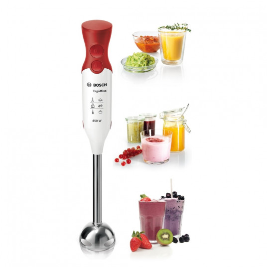 Bosch MSM64110 blenderis Iegremdējamais mikseris 450 W Sarkans, Balts