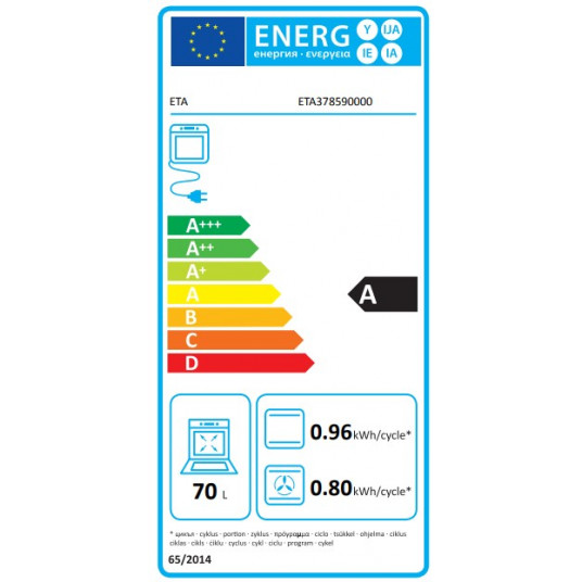 Elektriskā daudzfunkcionālā cepeškrāsns ar pirolīzi un tvaika funkciju ETA378590000 melna