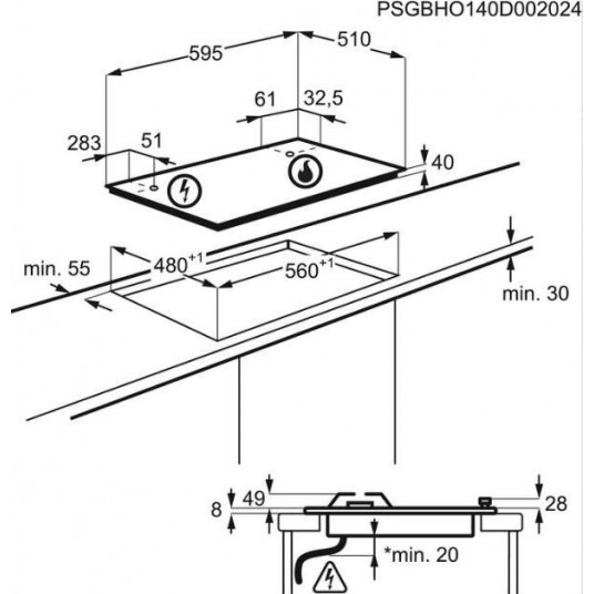 Gāzes plīts Electrolux EGS6436RK