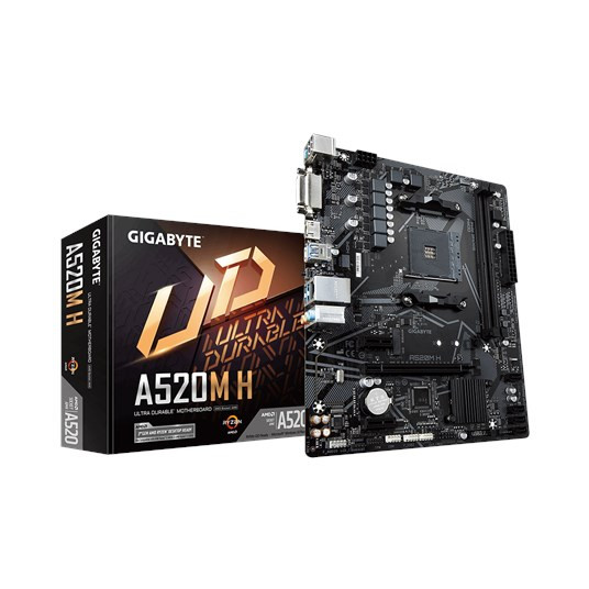 GIGABYTE A520M H pamatplate AMD A520 AM4 micro ATX slots