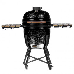 Grils Kamado BIGGRILL Medium 21" melns + pārsegs, pelnu tīrīšanas rīks, vistas turētājs, multi-sistēma, pelnu savākšanas rīks
