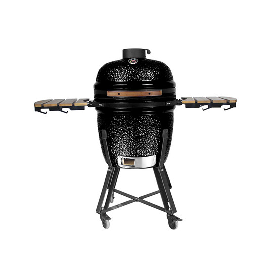 Grils Kamado BIGGRILL Medium 21" melns + pārsegs, pelnu tīrīšanas rīks, vistas turētājs, multi-sistēma, pelnu savākšanas rīks