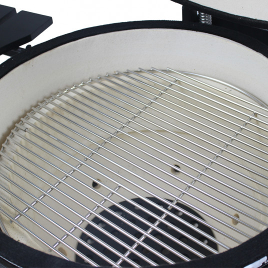 Grils Kamado BIGGRILL Medium 21" melns + pārsegs, pelnu tīrīšanas rīks, vistas turētājs, multi-sistēma, pelnu savākšanas rīks