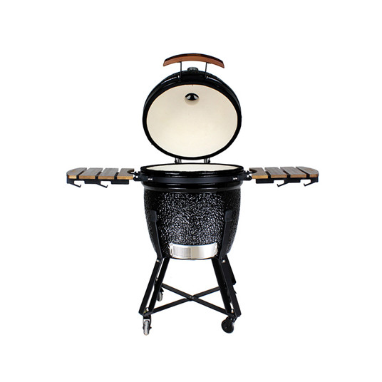 Grils Kamado BIGGRILL Medium 21" melns + pārsegs, pelnu tīrīšanas rīks, vistas turētājs, multi-sistēma, pelnu savākšanas rīks