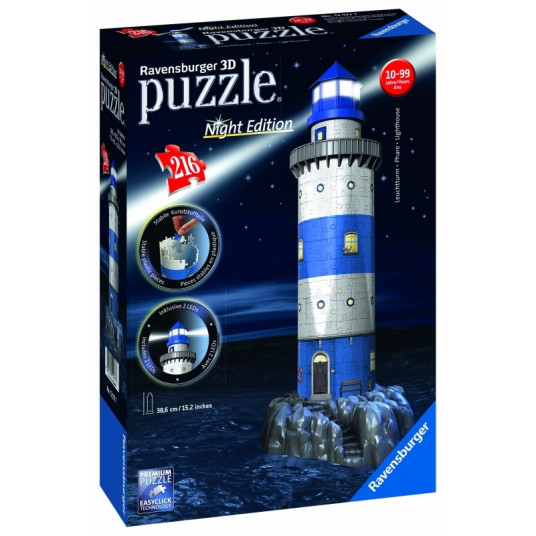 Ravensburger puzzle 3D Puzzle Light House. Nakts versija