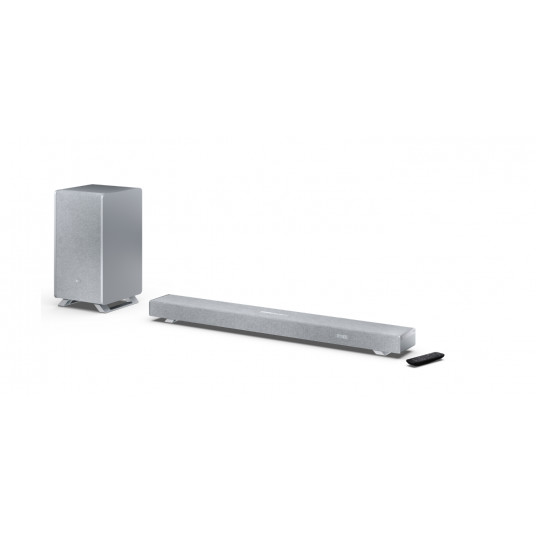 Sharp HT-SBW53121(SL) Q 3.1.2 Dolby Atmos/ DTS:X Soundbar with Wireless Subwoofer, Silver | Sharp