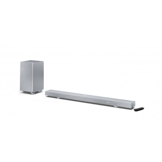 Sharp HT-SBW55121(SL) Q 5.1.2 Dolby Atmos/ DTS:X Soundbar with Wireless Subwoofer, Silver | Sharp