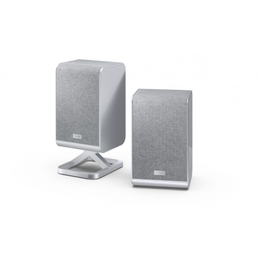 Sharp HT-SPR52021(SL) Q Soundbar 2.0.2 Wireless Rear Surround Speakers, Silver | Sharp