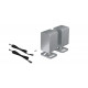 Sharp HT-SPR52021(SL) Q Soundbar 2.0.2 Wireless Rear Surround Speakers, Silver | Sharp