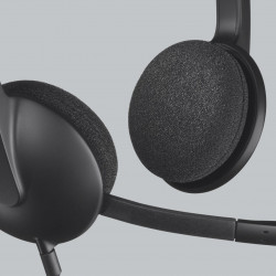 Logitech H340 USB datora austiņas brīvroku austiņas ar vadu un galvas lentu Birojs/zvana centrs USB A tipa melns