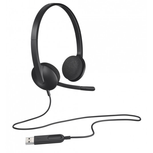 Logitech H340 USB datora austiņas brīvroku austiņas ar vadu un galvas lentu Birojs/zvana centrs USB A tipa melns
