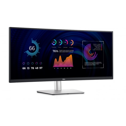 Dell LCD P3424WE 34" IPS WQHD/3440x1440/DP, HDMI, USB-C, USB/sudrabs, melns/5Y Dell