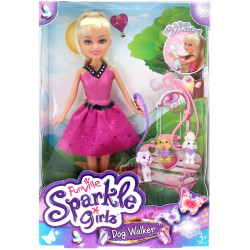 SPARKLE GIRLZ doll dog walker, 10065