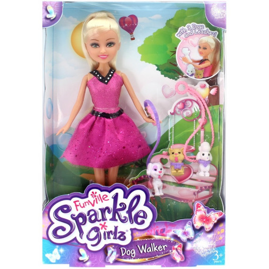 SPARKLE GIRLZ doll dog walker, 10065