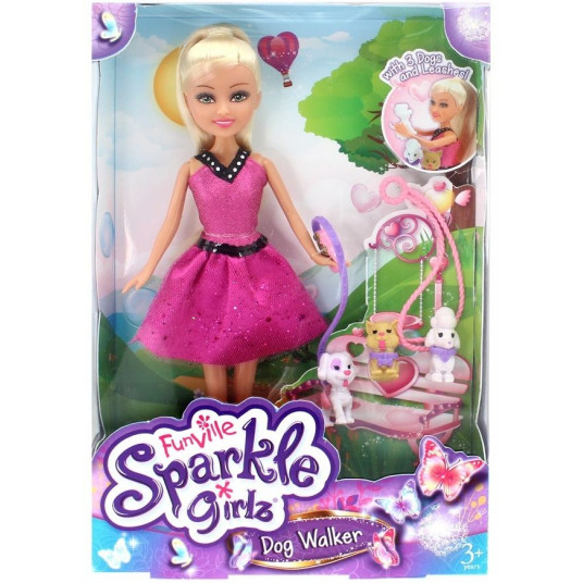 SPARKLE GIRLZ doll dog walker, 10065