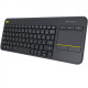 LOGITECH Wireless Touch Keyboard k400 Plus - INT BLACK