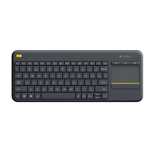 LOGITECH Wireless Touch Keyboard k400 Plus - INT BLACK
