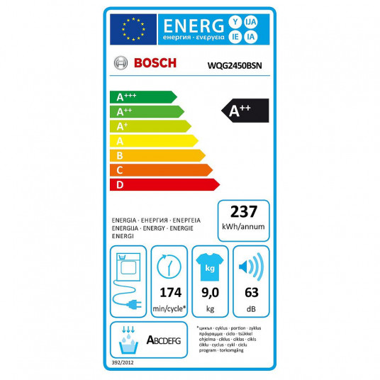 BOSCH WQG2450BSN veļas žāvētājs