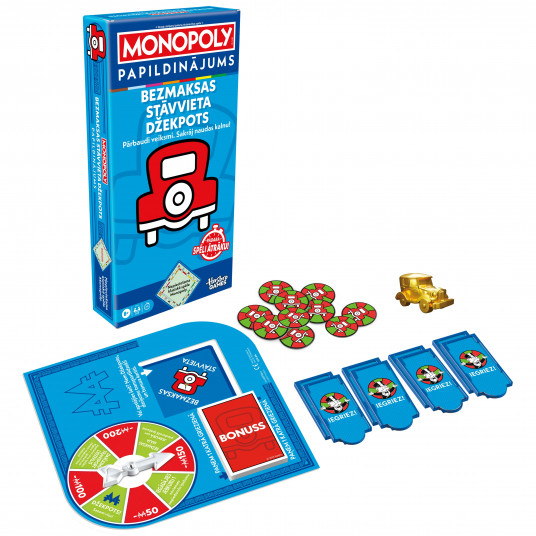 MONOPOLY Galda spēles papildkomplekts, Bezmaksas stāvvieta džekpots (Latviešu val.)
