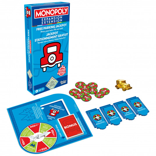 MONOPOLY Galda spēles papildkomplekts, Bezmaksas stāvvieta džekpots (Latviešu val.)