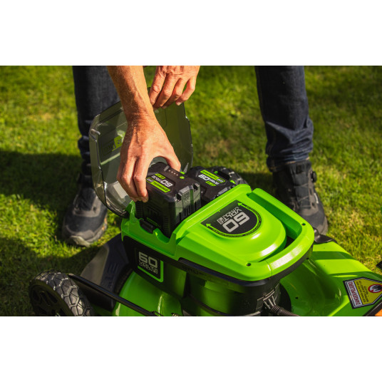 Akumulatora zāles pļāvējs Greenworks gd60lm46spk4 60V 46cm ((ar 4Ah akumulatoru un lādētāju)