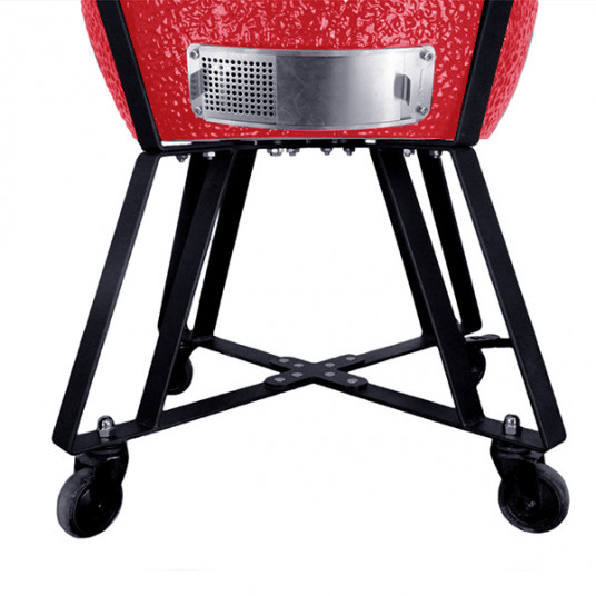 Dārza grils BigGrill Kamado 23.5" sarkans + pārsegs, pelnu tīrīšanas rīks, vistas turētājs, multi-sistēma, pelnu savākšanas rīks