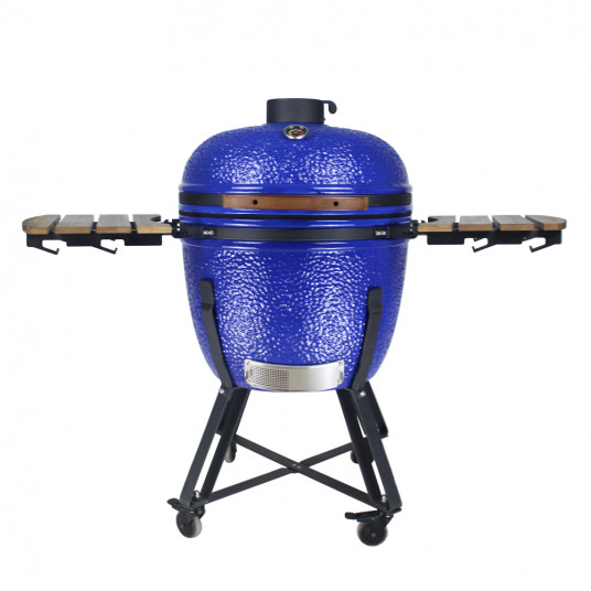 Dārza grils BigGrill Kamado 23.5" zils + pārsegs, pelnu tīrīšanas rīks, vistas turētājs, multi-sistēma, pelnu savākšanas rīks