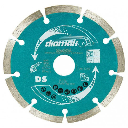 MAKITA DIAMOND BLADE 125x22,23mm SEGMENT /10pcs. CONCRETE, BRICK, MARBLE