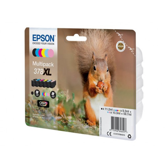 "Epson Tinte 378XL C13T37984010 Multipack (BKMCY/Hellmagenta/Hellcyan) 6er bis zu 830 Seiten"