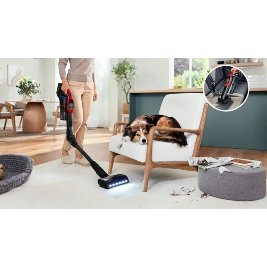 Bosch BCS1041PET putekļu sūcējs / elektriskā slota Putekļu sūcējs slota Akumulatora sausais HEPA bez maisa 0,4 L 23,5 W Melns, sarkans 4 Ah