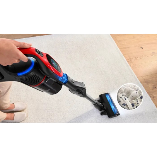 Bosch BCS1041PET putekļu sūcējs / elektriskā slota Putekļu sūcējs slota Akumulatora sausais HEPA bez maisa 0,4 L 23,5 W Melns, sarkans 4 Ah