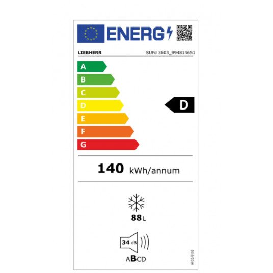 Iebūvējamā saldētava Liebherr SUFd 3603 Pure