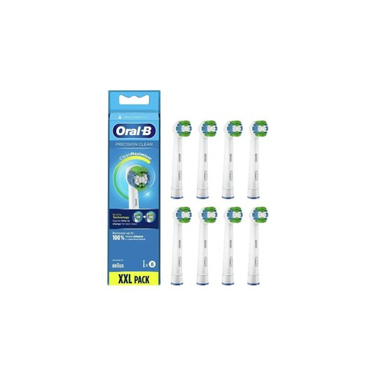 Oral-B Replaceable toothbrush heads | Refill CleanMaximiser Precision Clean | Heads | For adults | Number of brush heads included 8 | White