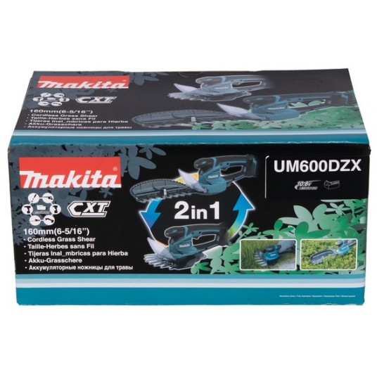 Makita UM600DZX akumulatora zāles šķēres Melnas, zilas 12 V
