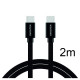 Swissten Textile Universal Quick Charge 3.1 USB-C to USB-C Data and Charging Cable 2m Black