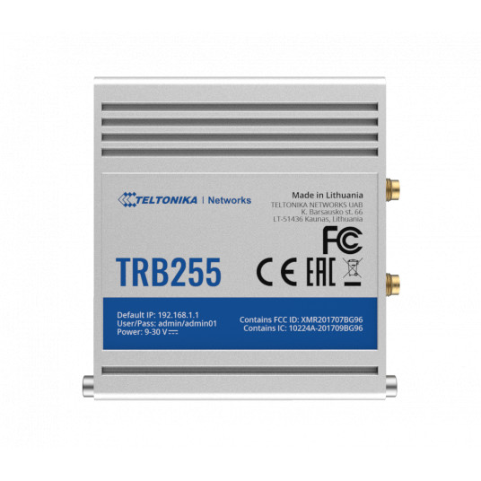 Teltonika TRB255 LTE Gateway: No WiFi, 3G, Dual SIM, Enthernet port, RS232+RS485, GPS Teltonika