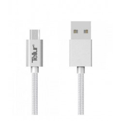 Tellur Data cable, USB to Micro USB, Nylon Braided, 1m silver