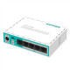 Komutators (switch) hex Lite Mikrotik Router L4 64MB RAM, 5xLAN, SOHO maršrutētājs (rūteris), PoE in, plastmasas korpuss