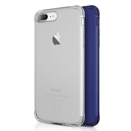 Aizsardzības Gel Case Zero Gel Pack 2 iPhone 7 Plus (Blue steek un caurspīdīga)