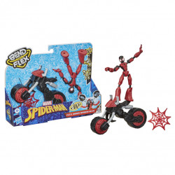 SPIDERMAN figūra ar motociklu Bend and Flex, F02365L0