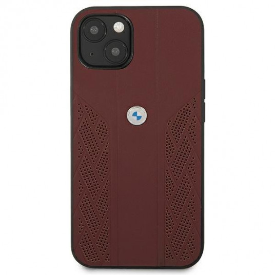 BMW BMHCP13SRSPPR Leather Back Case For Apple iPhone 13 Mini Red