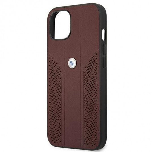 BMW BMHCP13SRSPPR Leather Back Case For Apple iPhone 13 Mini Red